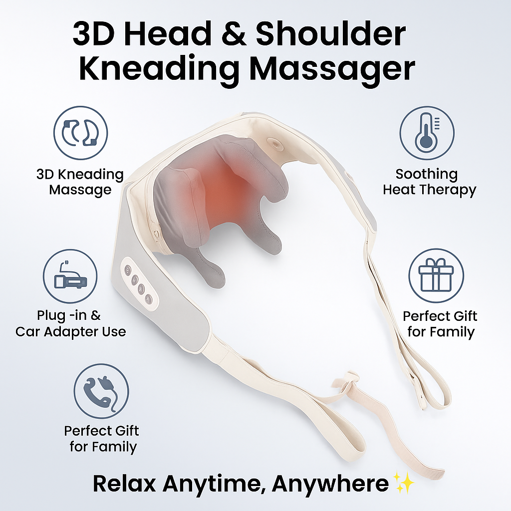 3D Head & Shoulder Kneading Massager